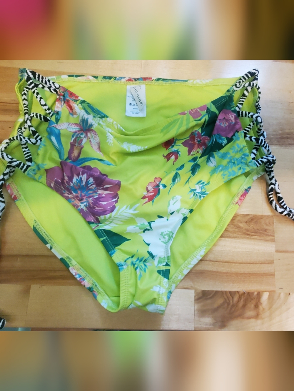 NWOT Social Angel Lime Green Swim Bottom